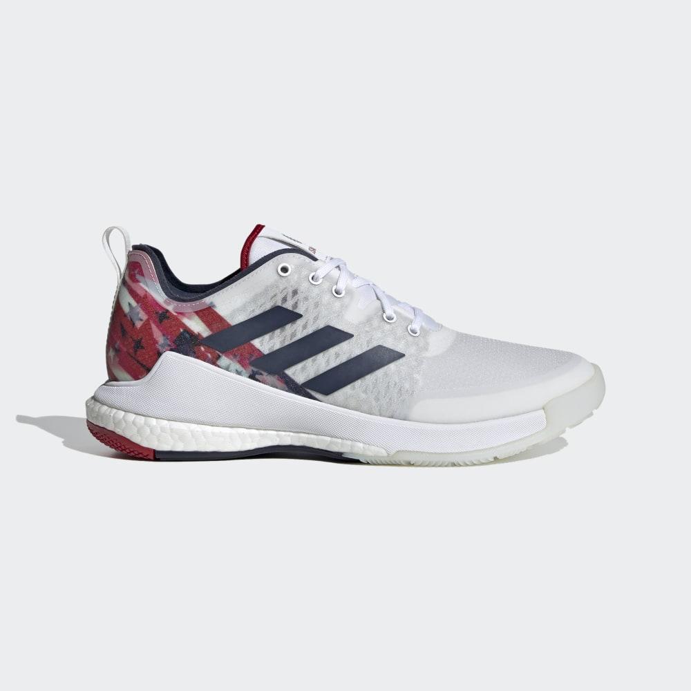 Adidas Women's Crazyflight USAV Volleyball Shoes White/Navy/Red Ireland EH2580